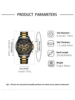NOTIONR Hot Selling Men's Fashion Watch Black Gold Luxury Men's Business Watch Men's Stainless Steel Quartz Night Light 2