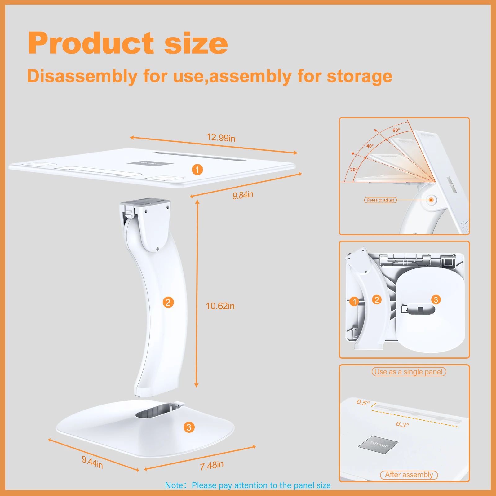 Eary Laptop Stand for Desk Kids Reading Stand Page Clips Tablet Holder Computer Riser for Macbook Notebook Portable Stable Base