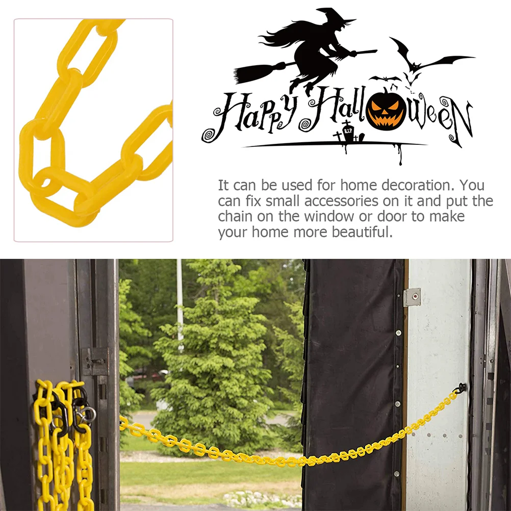 5 Meter Yellow Plastic Safety Chain Crowd Control Barrier Decorative Security Chain Event Halloween Wedding Party Traffic Cone plastic chain barrier