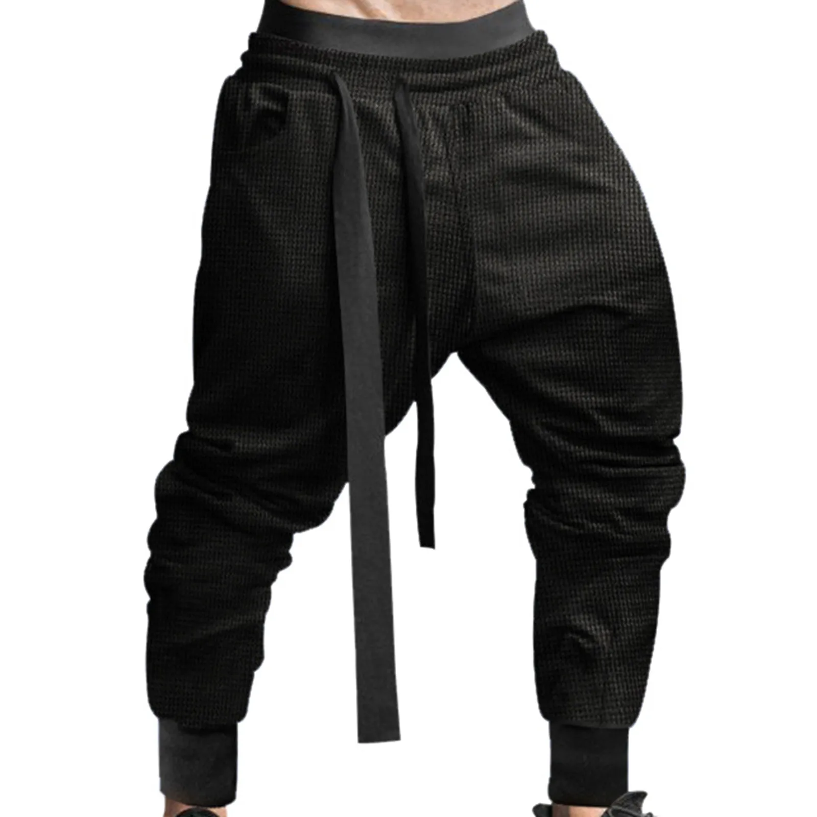 

Men's Baggy Harem Pants 2024 Spring Autumn Waffle Plaid Sweatpants Gym Training Sports Jogger Pants Casual Male Clothing Trouser