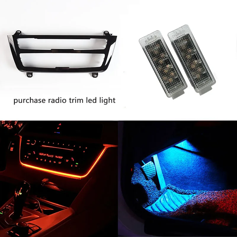 

Светодиодная панель с радио и подсветкой Footwell, 2 шт., панель центральной консоли, 2 цвета, атмосферная лампа для BMW 3 и 4 серии F30 F31 F34