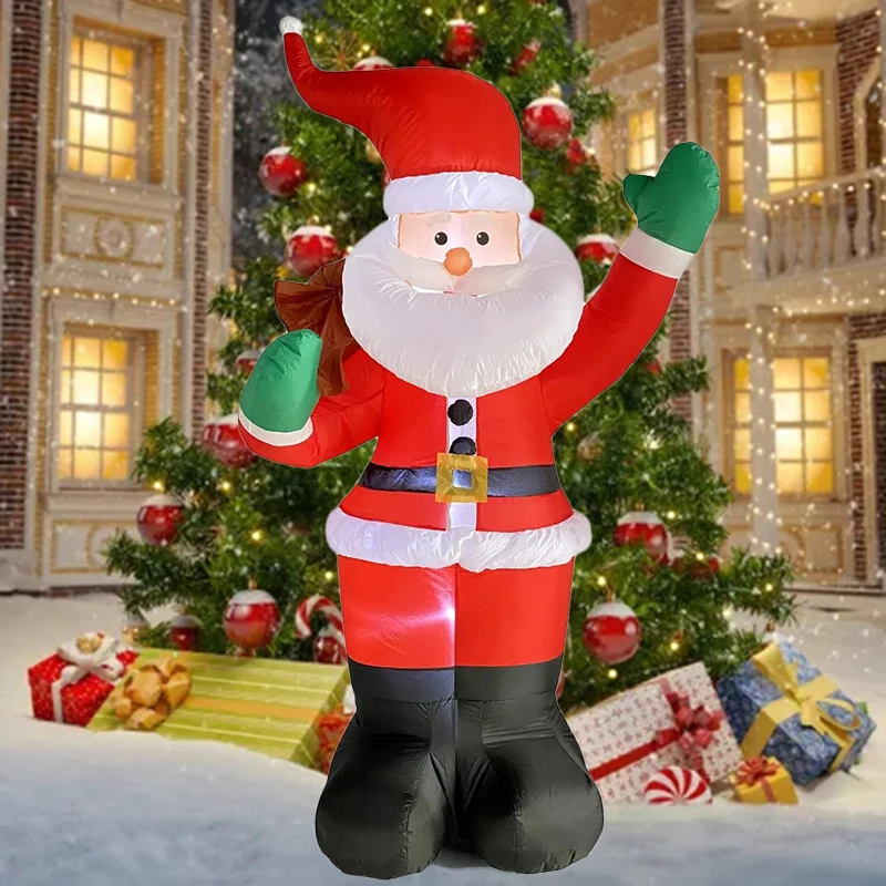 Backpack Santa Claus Christmas Decoration Inflatable Toys With LED Light 1.8M Inflatable Model Holiday Gift Indoor Outdoor Decor 4