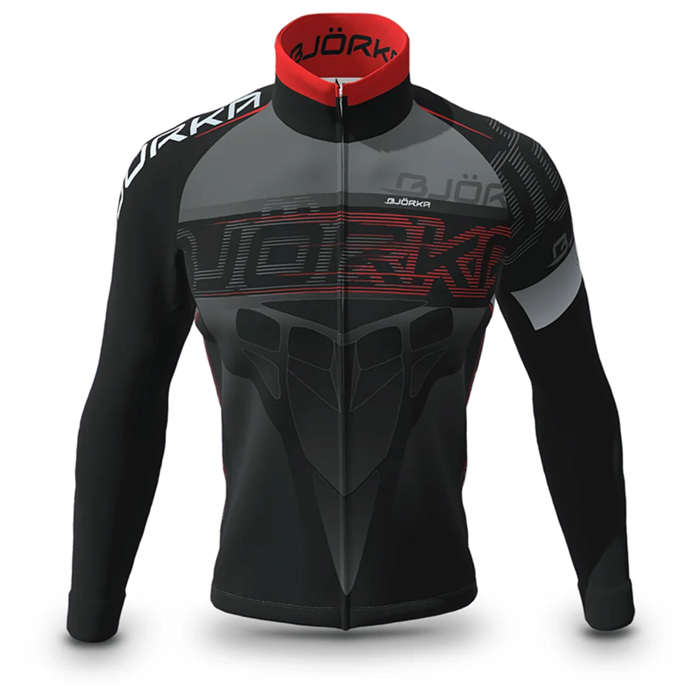 Bjorka Men's Long Sleeve Thin Cycling Jackets Quick Dry Bicycle Jersey Uv Protection 3 Rear Pockets Ciclismo Mailllot
