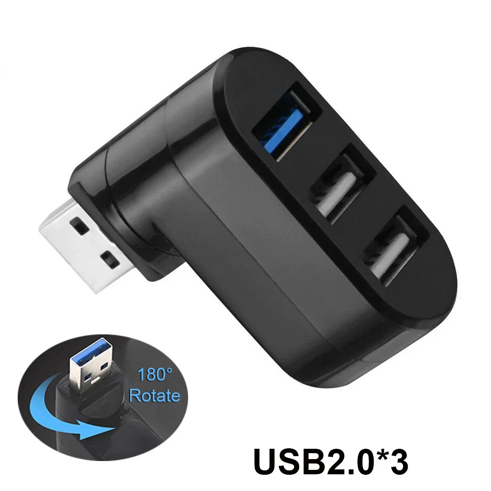 3 In 1 Usb2.0 Hub Splitter 180 ° Ruota Hub Con 3 Porte Usb 2.0 Docking Station Mini Otg Porte Di Espansione Per Tablet Pc