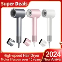 High Speed Hair Dryer ABIR SU9,360° Rotating Magnetic Nozzle,200mil Negative Ions,Low Noise,Blow Dryer 1600W Quick dry for Home 1