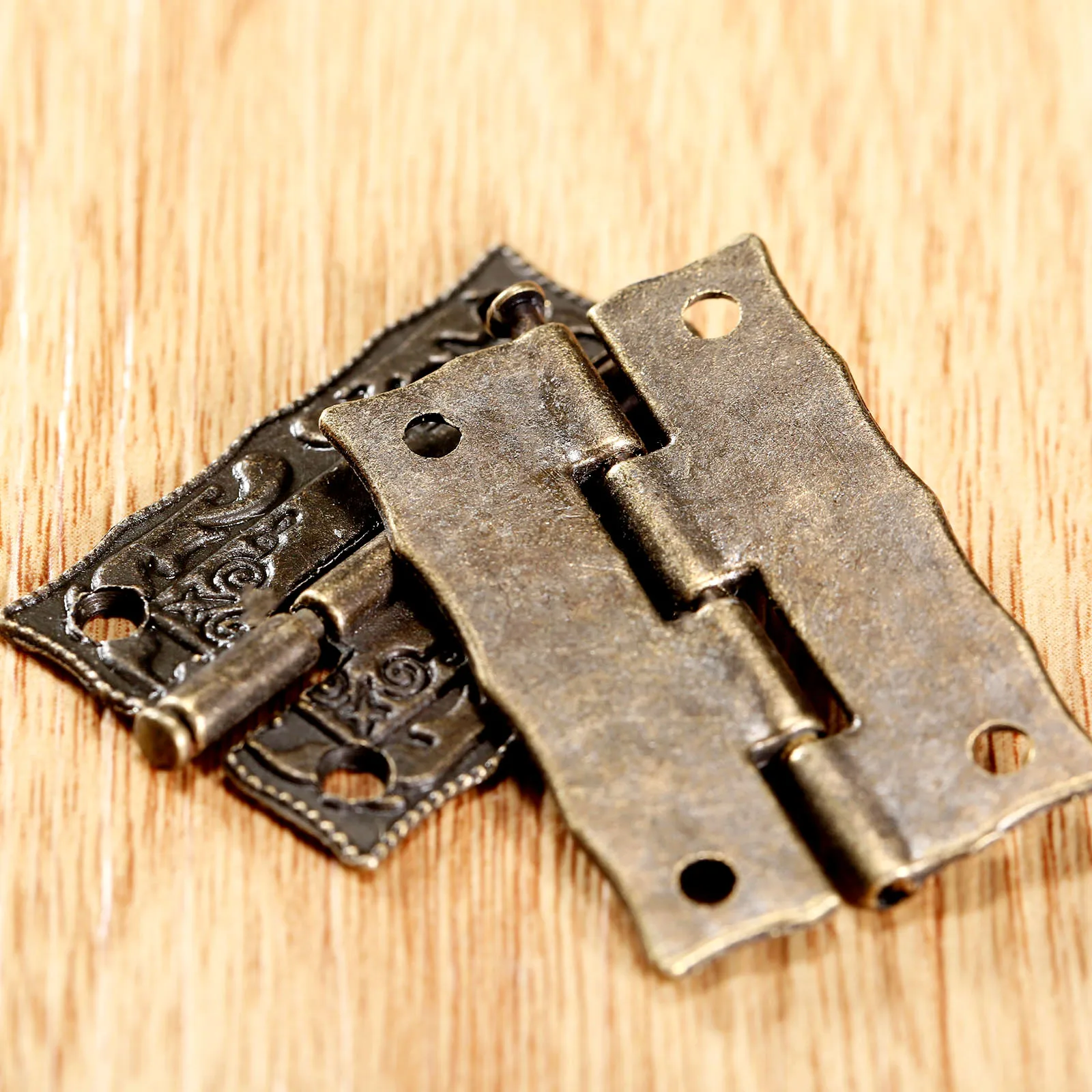 Cabinet Door Furniture Hinge 36*23mm Jewelry Wood Boxes Decorative Hinges Furniture Fittings 2pcs +Screws +Storage Box