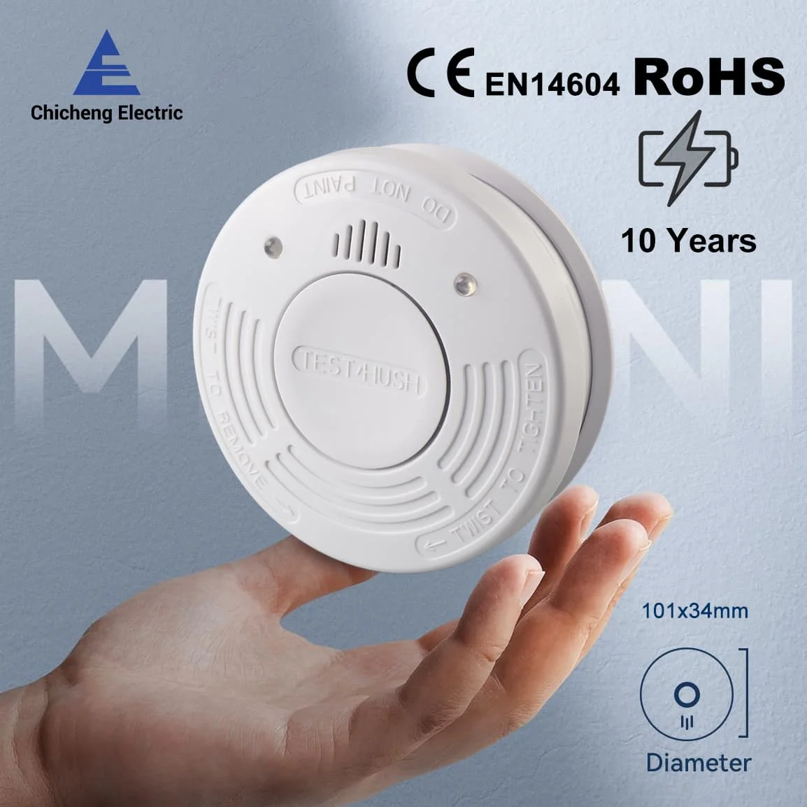 Smoke Detector 10 Year Smoke Sensor Independent Fire Alarm CE EN14604 Certified With CR123A Battery LED Indicator Home Security,smoke alarm