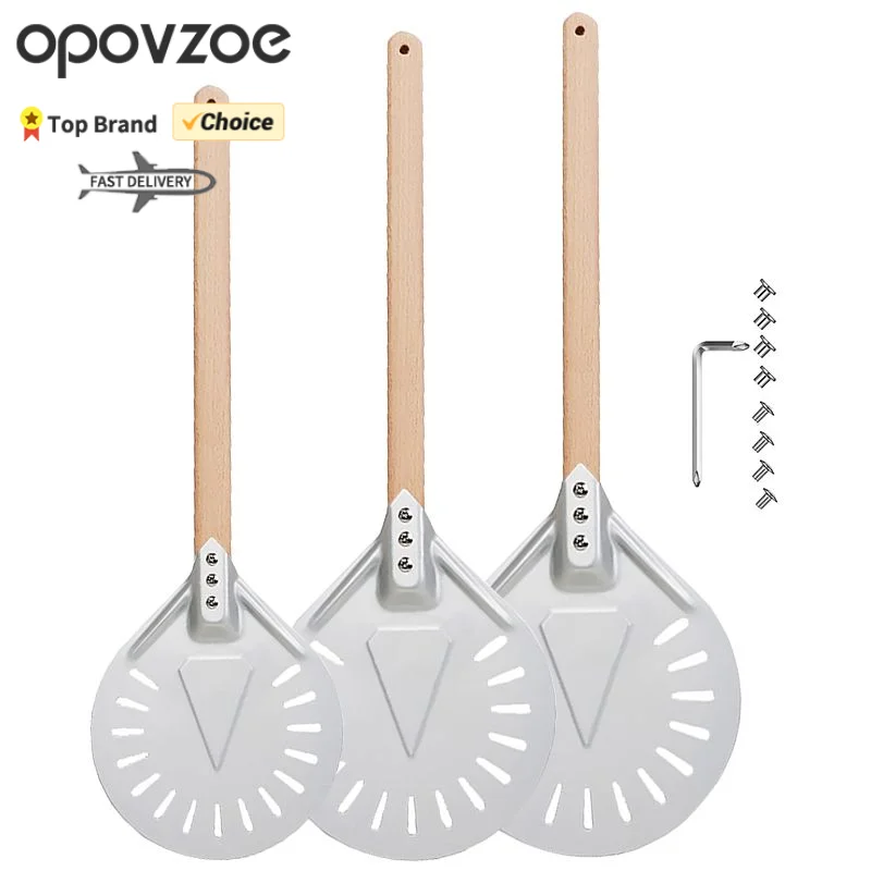7/8/9 inch Round Pizza Turning Peel Non slip Aluminum Pizza Turning