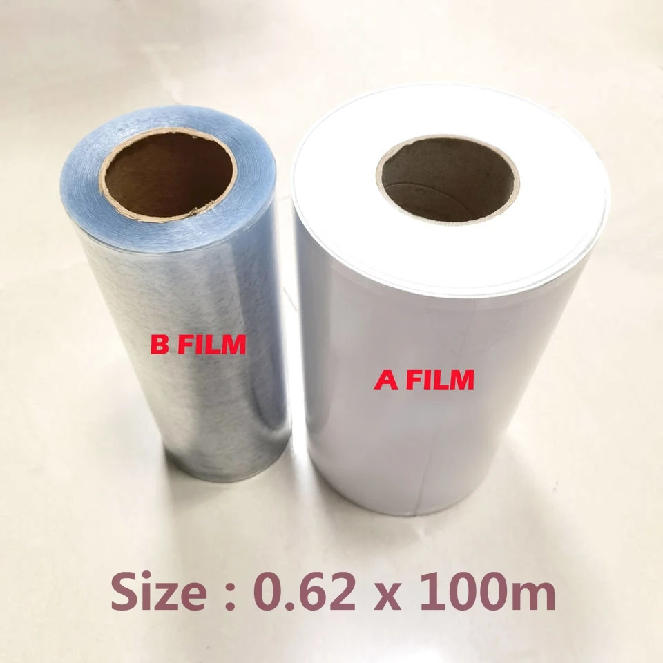 62cm x 100m UV DTF 필름 A + B UV 프린터 용 냉간 전송 필름, 애완 동물 재료 UV 프린터