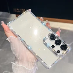 Sparkling Diamond Glitter Rhinestone Clear Soft Phone Case - Galaxy S23 Ultra (Clear)