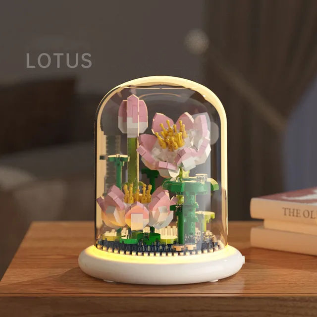 Building block flower eternal rose small particle building block assembly toy gift desktop decoration 14