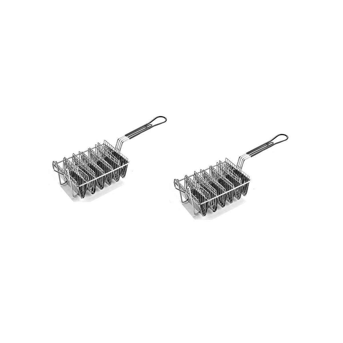 

2Pcs Taco Fryer Basket, Taco Shell Fryer, Holds 6 Shells Deep Fryer Taco Holders Basket with Grip Handle