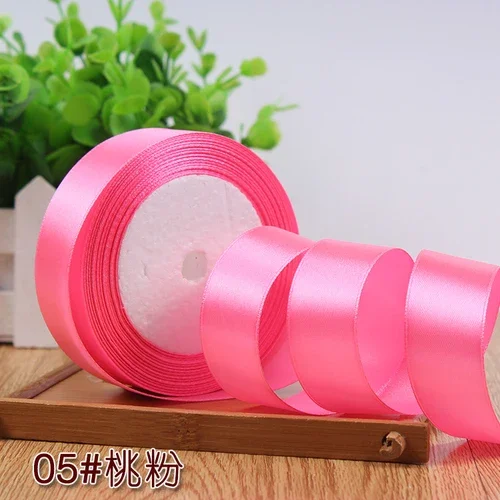 Silk Satin Ribbon for Gift Wrapping and DIY Crafts - 2.5cm, 25 Yards