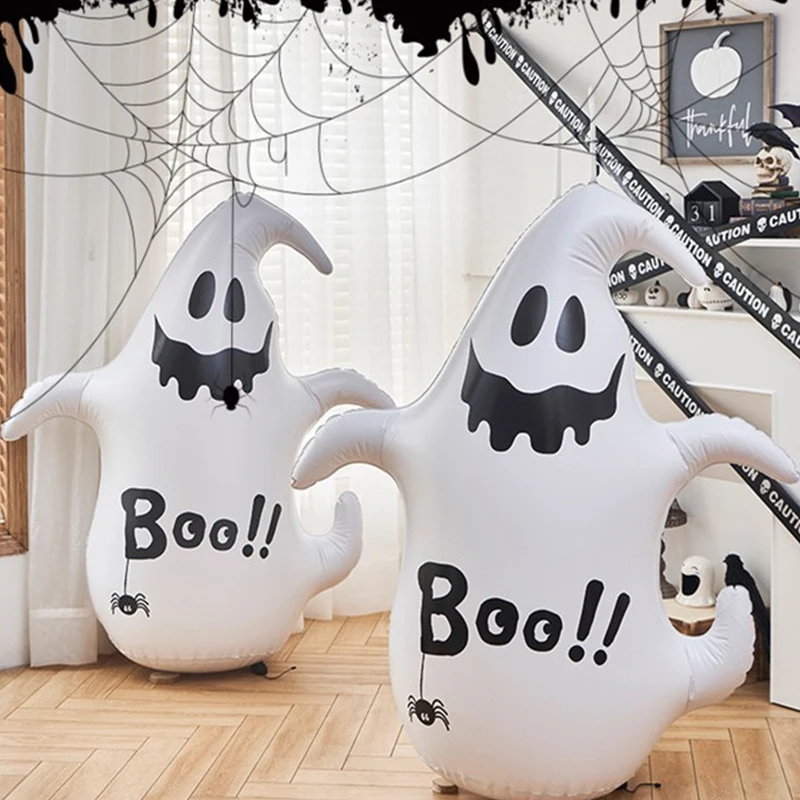 Inflatable Pumpkin and White Ghost Outdoor Garden Lawn 2