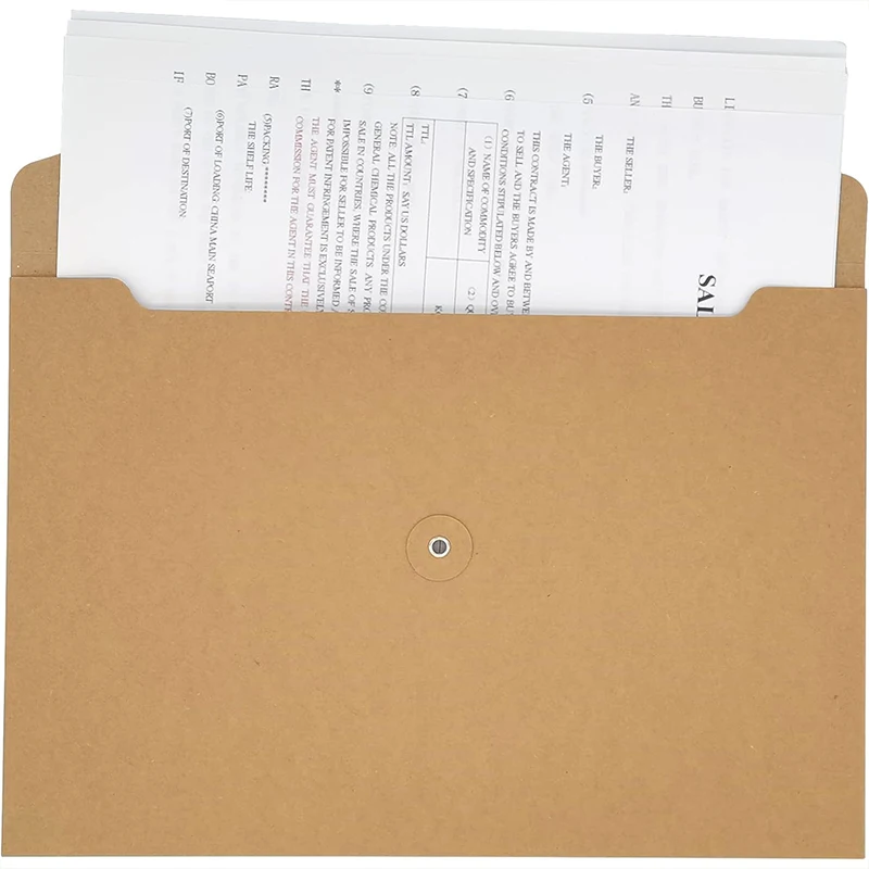 Kraft File Folder Project Pockets Document Organizer Storing Holder String Tie Closure Envelope Bag kraft file folder 5/10/20 PCS A4(31&times;23cm)