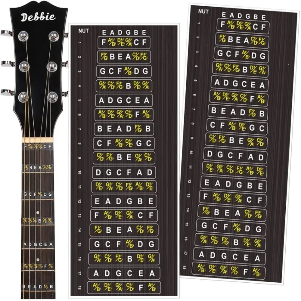 

5 струн бас тона гитары Fretboard Note стикер портативный свет весовые весы для гитары аккорд наклейки