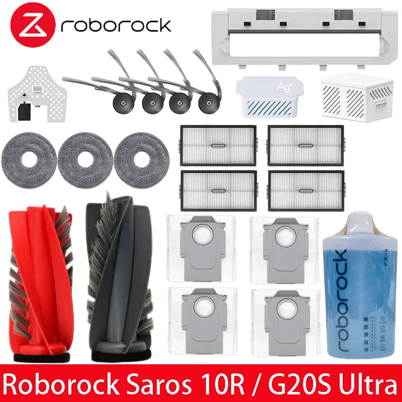 Roborock Vacuum Robot Essential Accessories Kit – Main Roller, Side Brush, Filter, Mop Cloth & Dust Bag