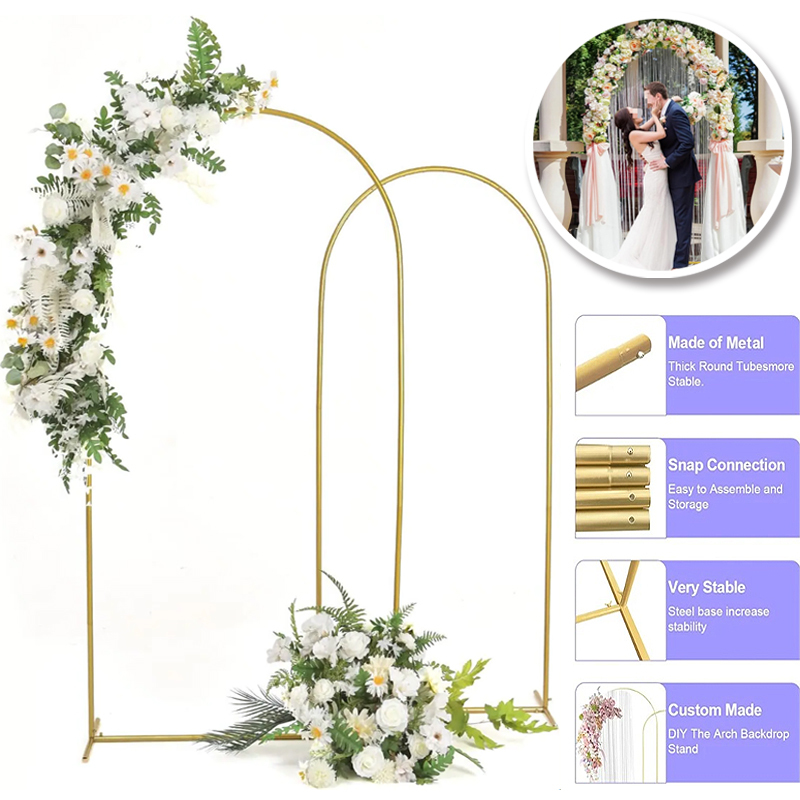 2025 New Metal Arch Backdrop Stand Gold Wedding Arch Stand Arched Frame for Birthday Party Ceremony Celebration Decoration 1PC