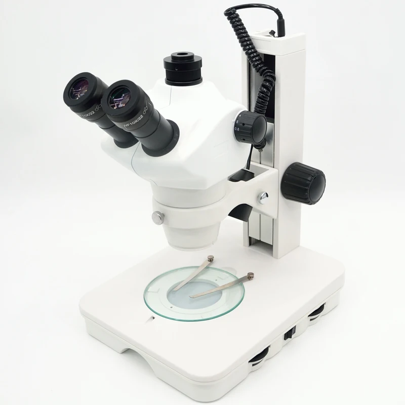 

FYSCOPE 8X-50X Track Stand Stereo Zoom Parfocal Trinocular Microscope Top & Bottom LED Lights
