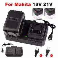 Dual Slot Charger 18V 21V Li-ion Battery Charger for Makita BL1415 BL1815 BL1830 BL1850 Electric Drill Power Tools EU US Plug 1