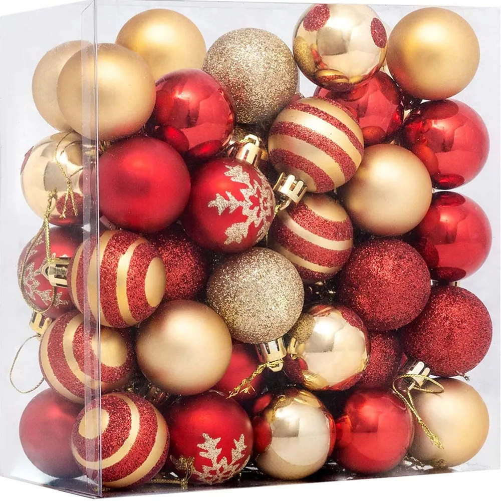 1boxChristmasBallsChristmasTreeOrnamentsBallXmasHangingTreePendantsHomePartyDecor