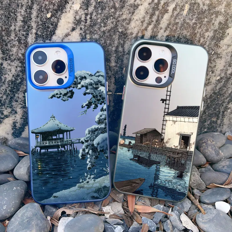 Japan Series Aesthetic Landscape Phone Case - Scenery Back Cover with Laser Design