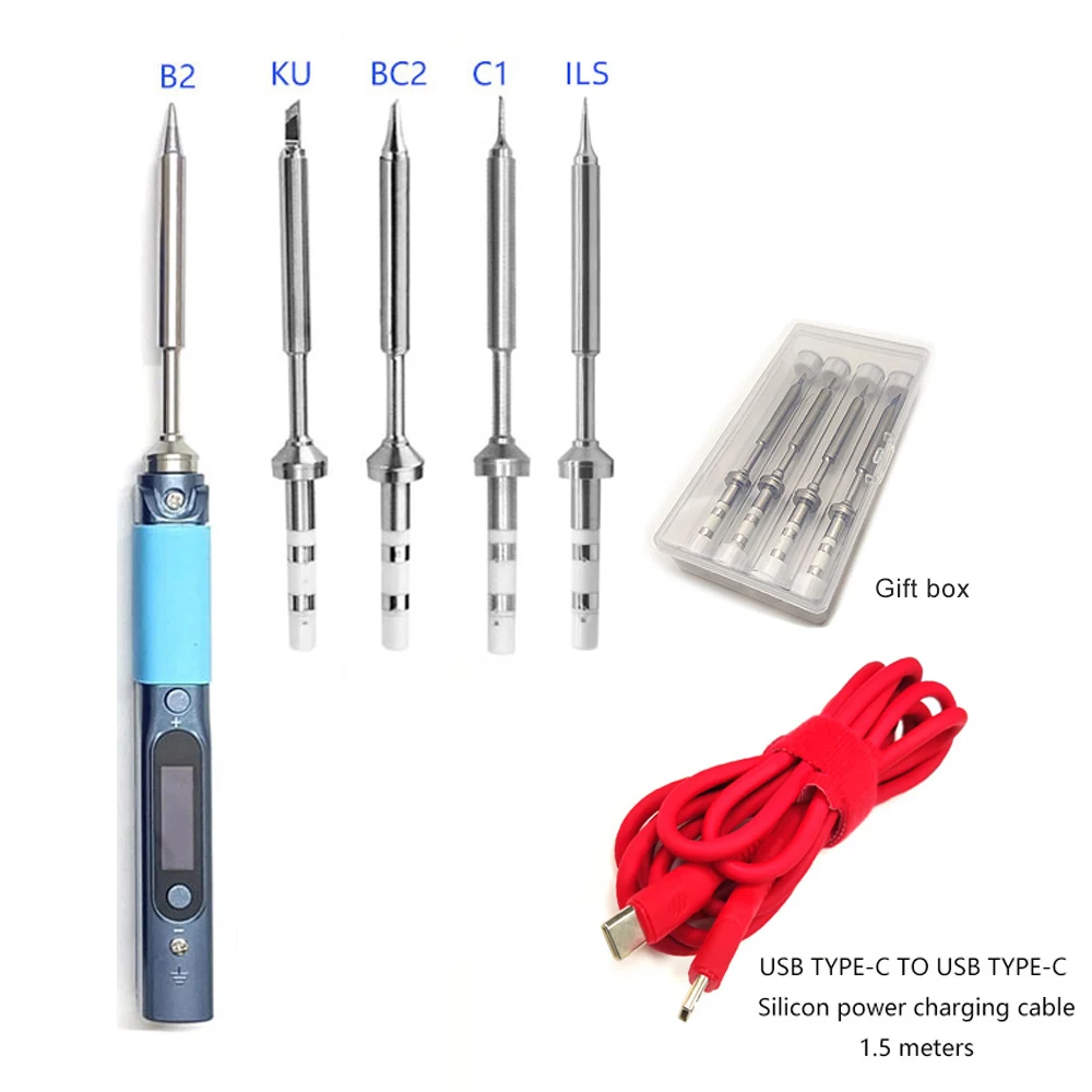 Pine64 지능형 휴대용 미니 스마트 납땜 인두 (Type-c to Usb C 포함) Pinecil-bb2 용 실리콘 전원 충전 케이블