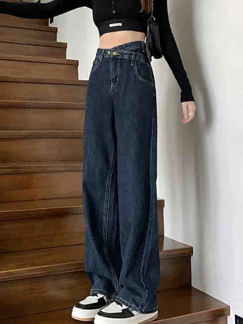 CUTE LONG WIDE-LEG DENIM PANTS | WOMEN TROUSERS BLUE JEANS (BA005) | WAIST  SIZE = 32 / L / 12