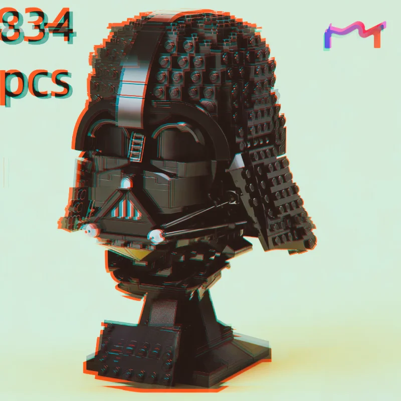 2026년 신제품 834PCS 우주 전투 다스베이다 헬멧 버스트 블록 모델 브릭 DIY 장난감 어린이 성인 크리스마스 생일 선물