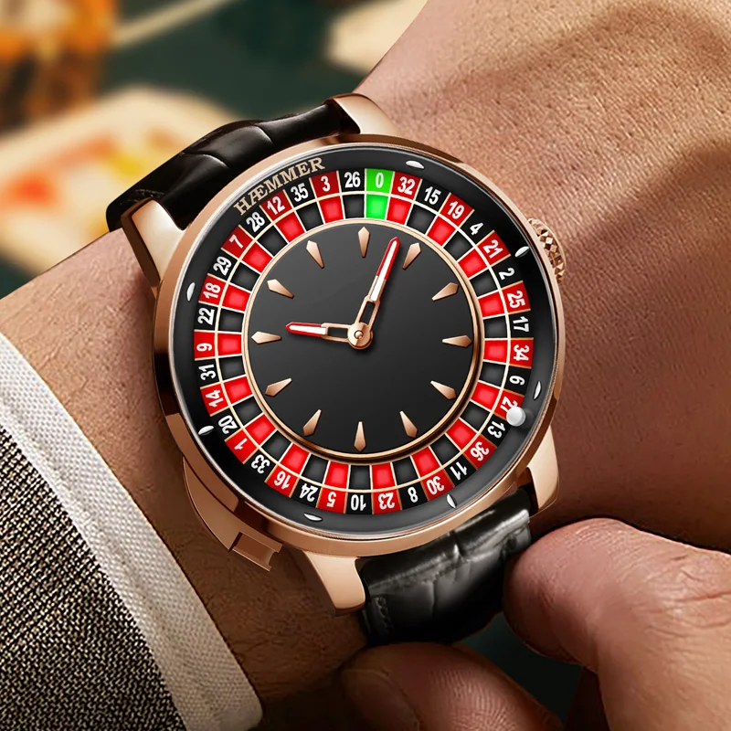 HAEMMER Light Luxury Men's Mechanical Watch NH35 Watch Men's Push Button Roulette Rotating Sapphire Glass Watch Waterproof 3