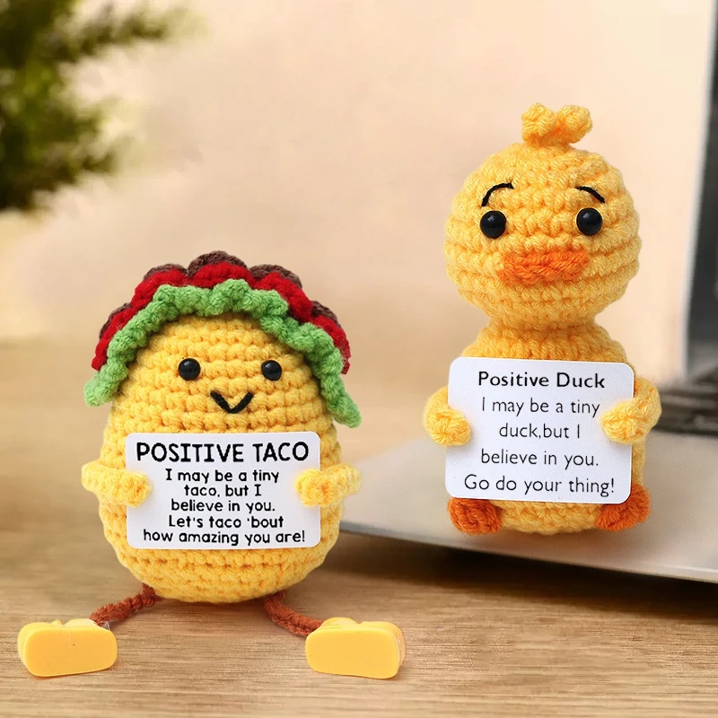 Crochet Positive Energy Doll Pocket Hug Handmade Plush Knitted Ornament Handmade Doll Crochet Miniature Chrismas Gift Accessorie plush knitting doll