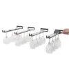 2PCS Iron Wine Glasses Hanging Holder Glass Rack Bartender Stemware Under Cabinet Stemware Organizer Bar Hanger Shelf Black 30CM 4