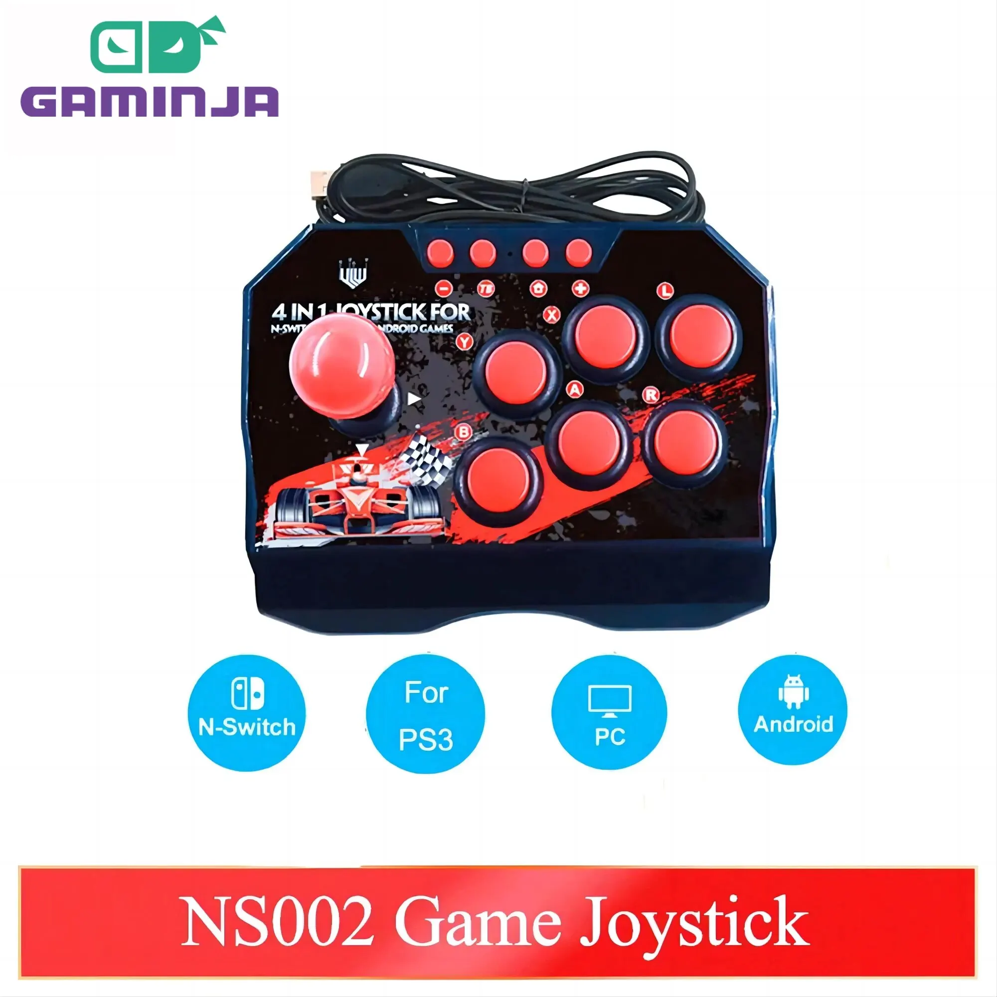 Suitable For Switch / Ps3/ Android Gamepad Rocker Two-player Arcade Classic  Wired Joystick - Temu