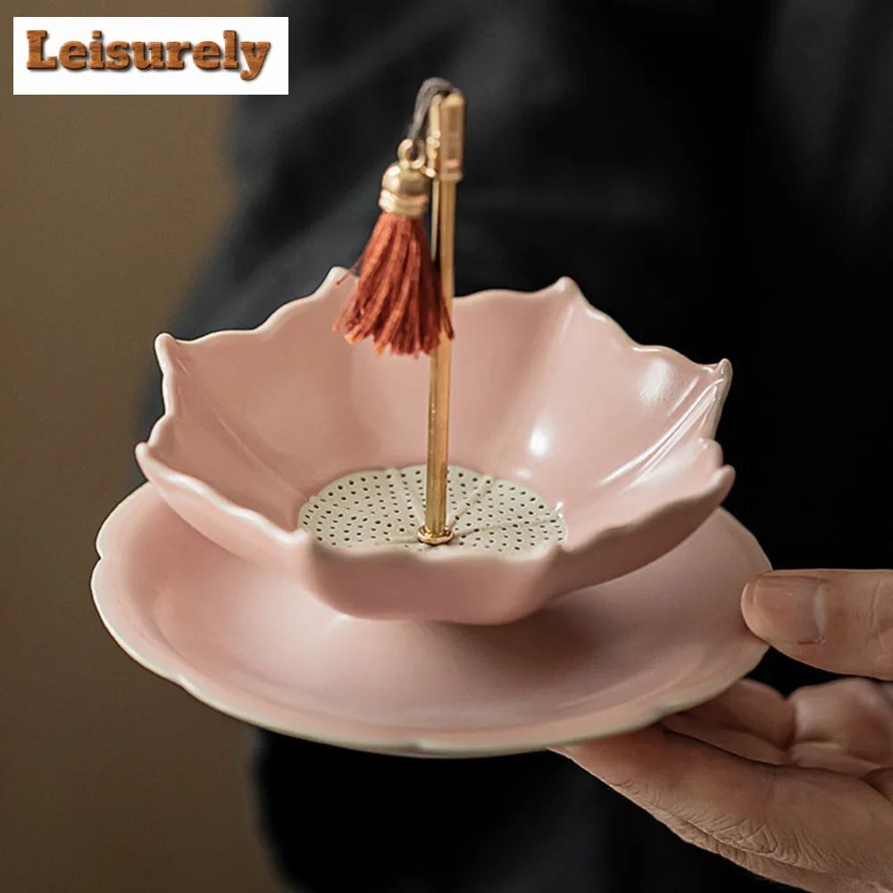 Creative Ru Kiln Spin Umbrella Tea Filter Group Tea Making Tool Ice Cracked Glaze Tea Pet Play Household Kung Fu Set Accessories
