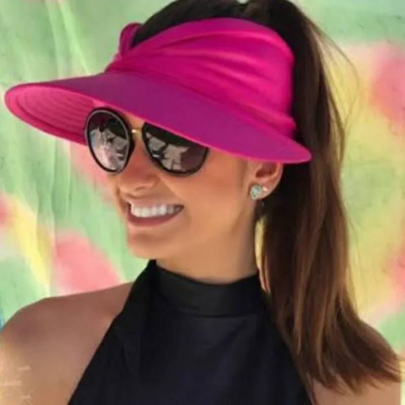 Summer Women Visor Sun Hats UV Protection Sunshade Beach Caps Breathable Outdoor Sports Tennis Golf Running Sunscreen Hat Caps