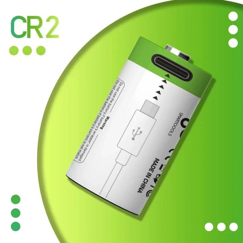 

USB fast charging lithium-ion battery,CR2,3.7V battery, 300mAh, CR123A, laser pen, LED flashlight, C-type charging+free shipping
