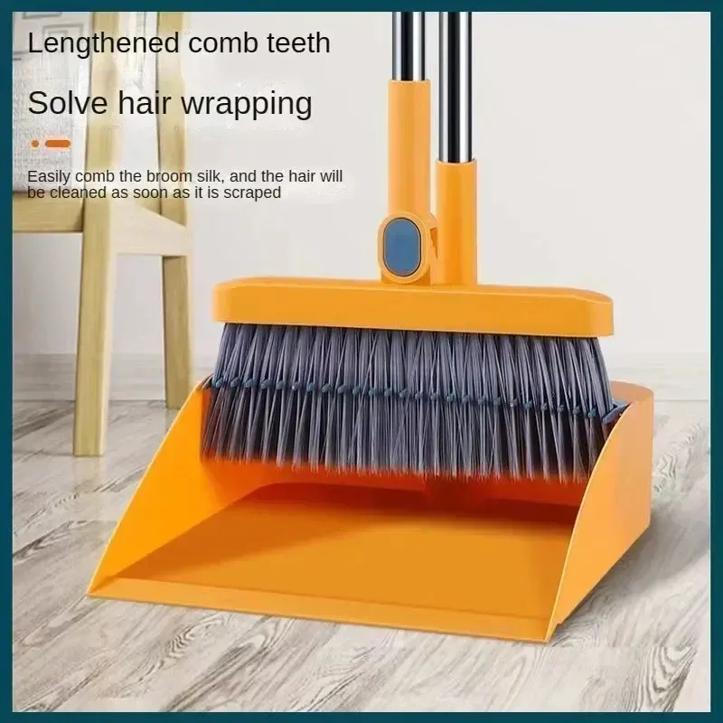 Foldable broom dustpan set Household broom broom trash shovel Extra thick broom dustpan set