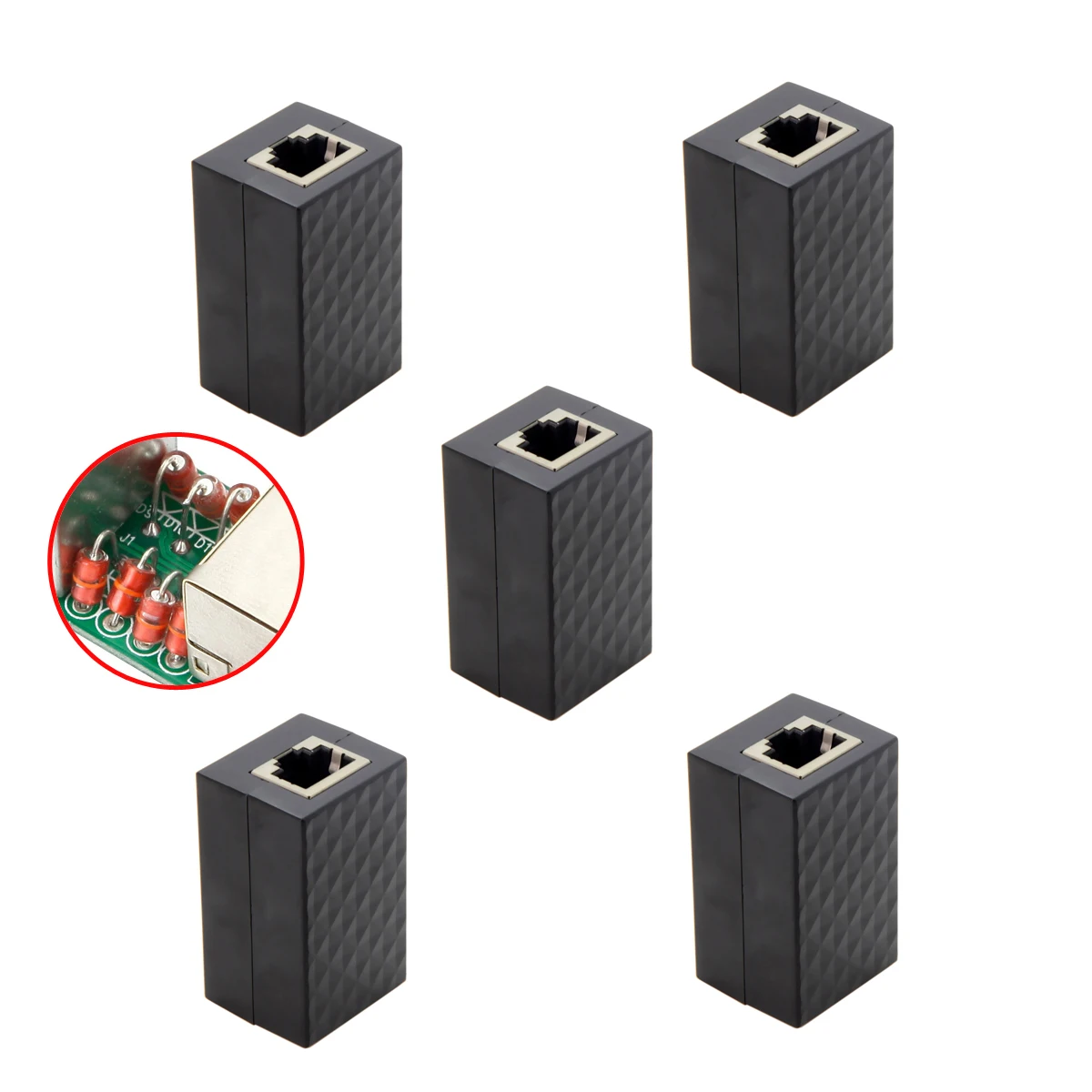 Cy-fêmea para Fêmea Rede Lan Adapter Proteção contra Raios Rj45 Utp Stp Cat6 Cat5e Extensor 30 Pcs por Lote - Imagem 4