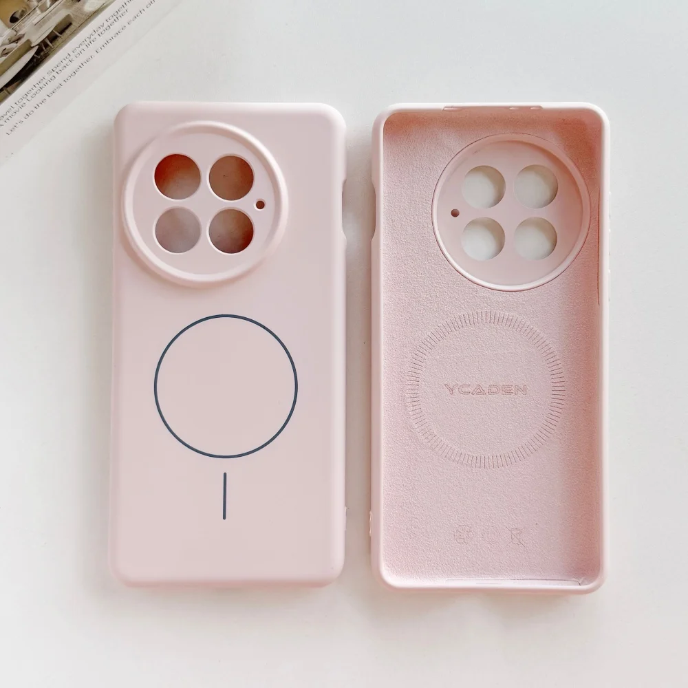 Premium Frosted Silicone Magnetic Phone Case with Wireless Charging Compatibility