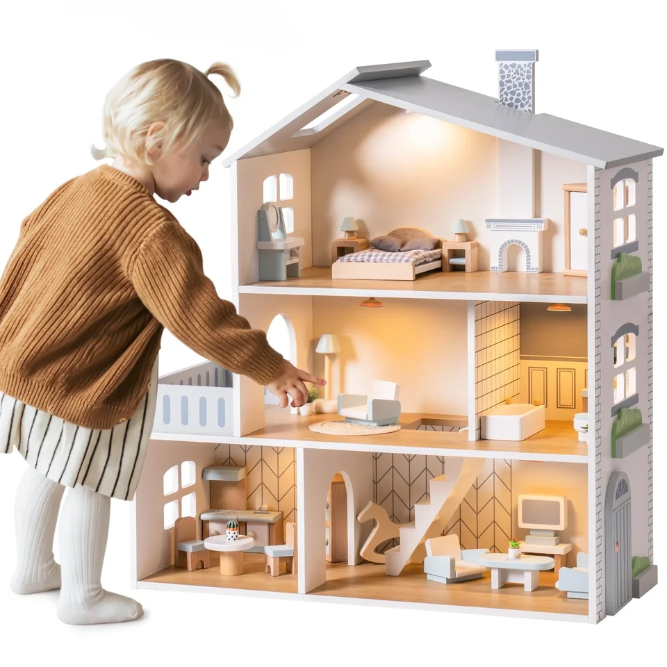 Set 26 Mobili In Miniatura Per Casa Delle Bambole ROBOTIME | 5 Stanze Con Pianoforte E 4 Animali, Regalo Per Bambini 3+