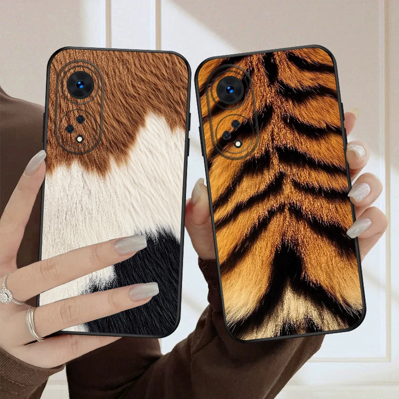 Tiger Skin Pattern Silicone Soft Phone Case