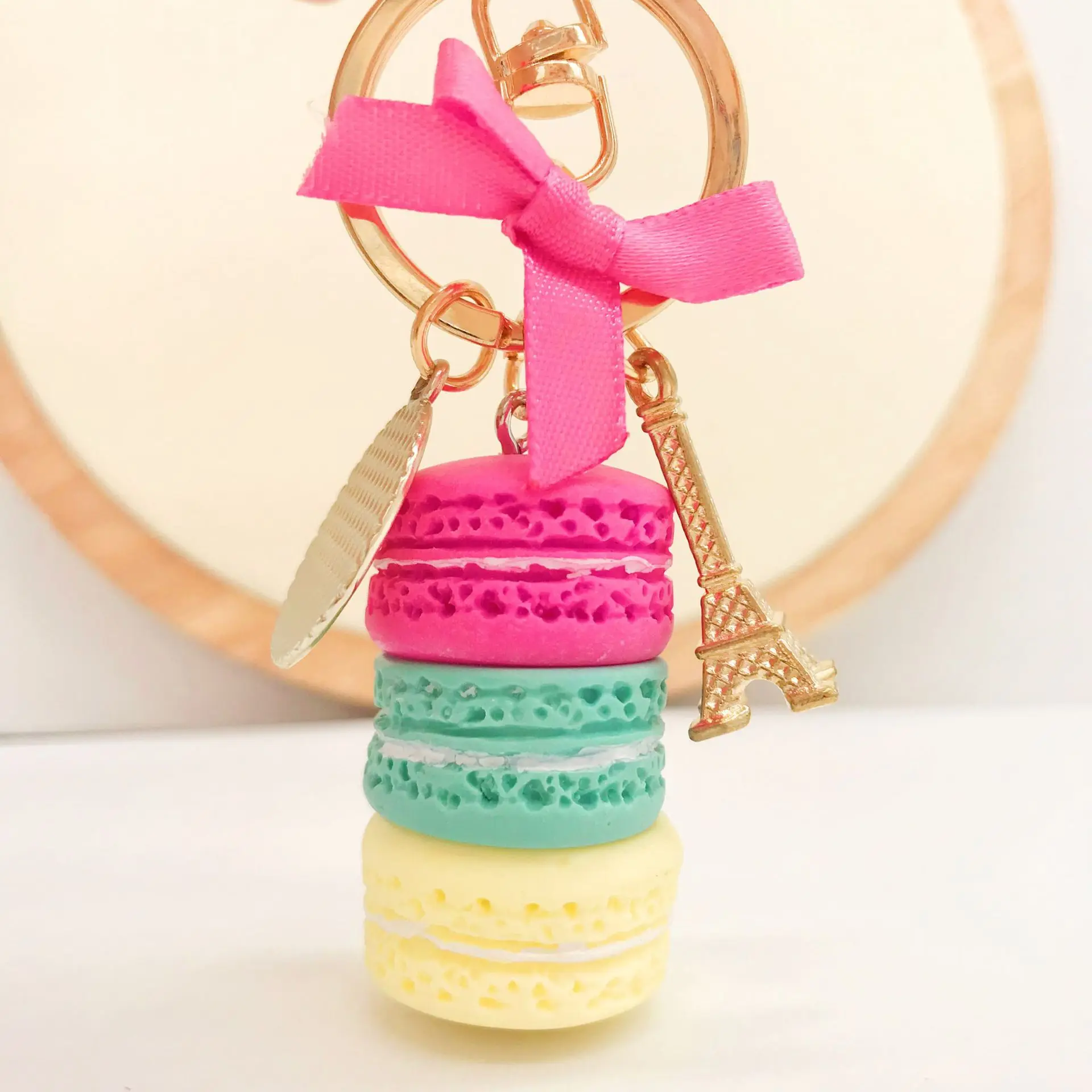 Women Cake Key Chain Fashion Cute French pastries Keychain Bag