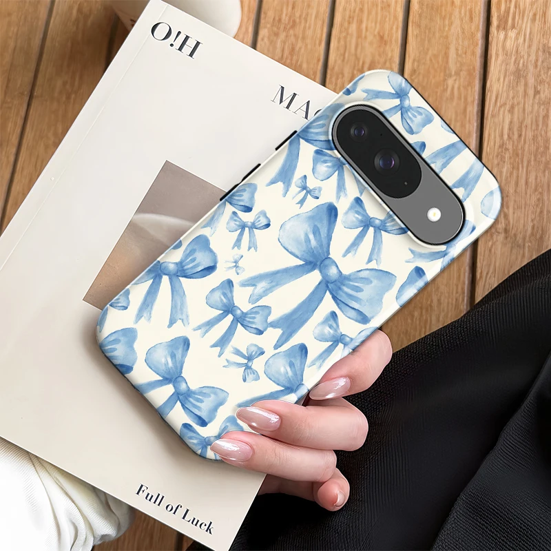Purple Bow Knots Pattern Acrylic Shockproof Matte Phone Case