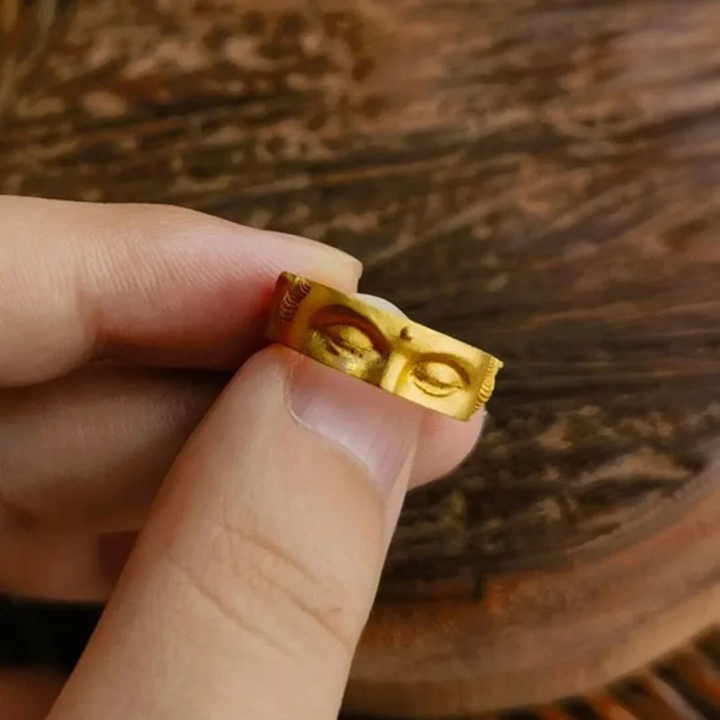 2025 Stile di moda Design creativo Metallo Buddha Face per uomini e donne, Anelli per il pollice regolabili retrò in stile punk, Gioielli all'ingrosso_voghion.com