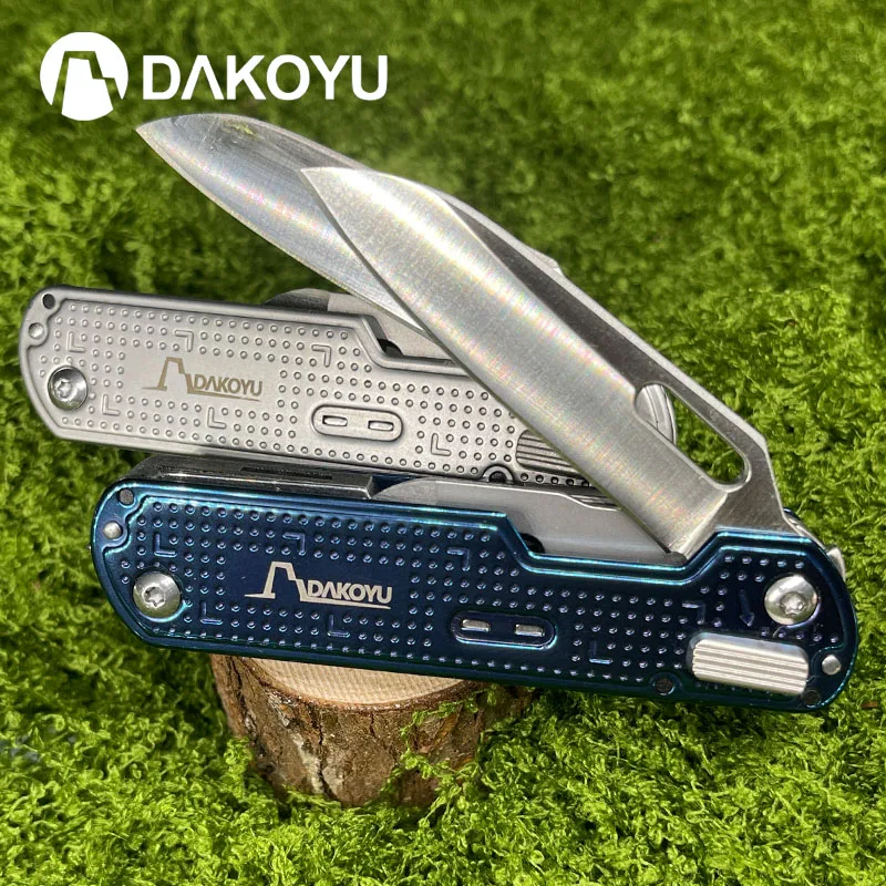 다코유 블루 실버 다기능 경량 아웃도어 EDC 도구, 캠핑 도구, D4 멀티툴