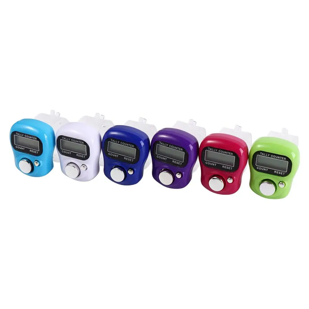 Row Button Mini Finger Ring Tally Counter Digital Electronic Stroke Counters Hand Held Knitting Row Counter Stitch Marker hand tally counter electronic counter