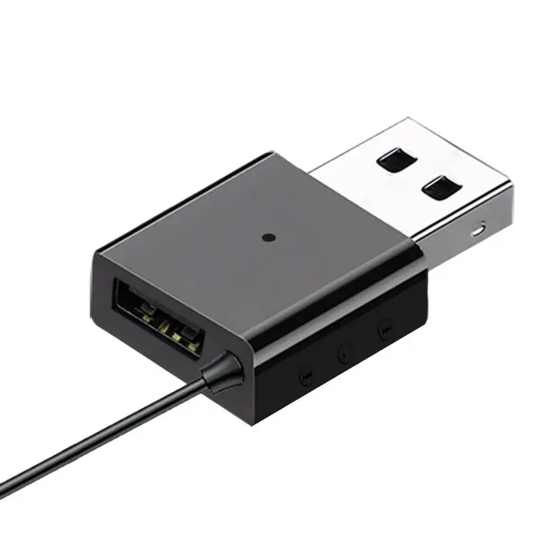 

Адаптер Aux с USB для вызова гарнитуры, вход Aux, приемник BT 5,3, U-дисковый проигрыватель, дизайн 2 в 1, встроенный микрофон для музыки