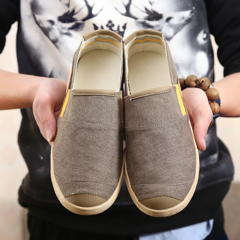 Summer Fashion Canvas Men's Casual Shoes Handmade Weaving Fisherman Shoes Fashion Casual Flat Espadrilles Driving Shoes Big Size 4