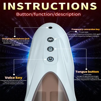 Male Masturbation Cup Tongue Licking Real Vagina Pocket Pusssy Blowjob Machine Vibrator Adult Sexy Toys for Man Mastubators Tool 4