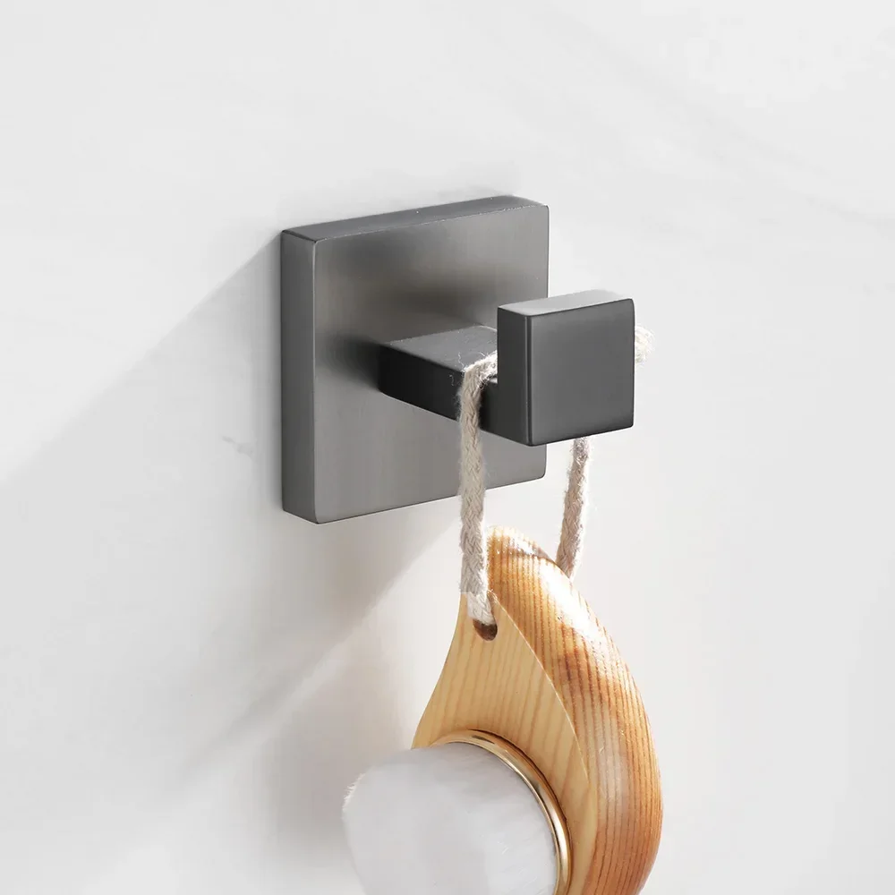 Gunmetal Stainless Steel Bathroom Accessories Towel Rack Toilet Paper Holder Robe Hook Towel Bar